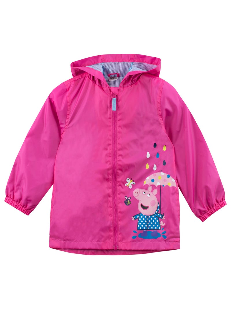 Peppa Pig Raincoat | Girls Raincoat I Pink Kids Jacket | Pink | Size 3T - Image 1